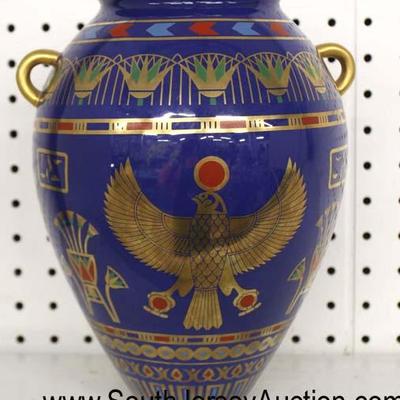  Asian Style â€œThe Vase of the Golden Falcon by Roushdy Iskander Garasâ€ Cobalt Blue 24 Karat Gold Hand Painted Fine Porcelain...