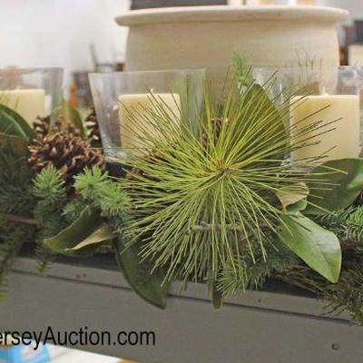  Decorator Table Center Piece with Greenery, Pinecones and Candles

Auction Estimate $20-$50 â€“ Located Glassware 