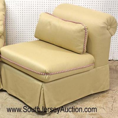  PAIR of QUALITY Down Cushion Slipper Chairs with Pillows

Auction Estimate $300-$600 â€“ Located Inside 