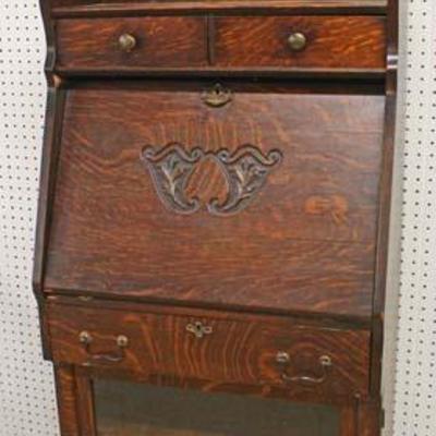  ANTIQUE Oak all Original Fancy Carved Slant Front Desk with Bookcase Bottom and Fancy Mirror Top

Auction Estimate $300-$600 â€“ Located...
