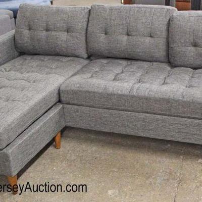  NEW Grey Upholstered Button Tufted Modern Design Sofa Chaise with Storage

Auction Estimate $400-$800 â€“ Located Inside 