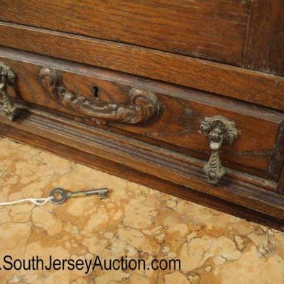  ANTIQUE French Oak 2 Piece Marble Top Curio Buffet with Key

Auction Estimate $400-$800 â€“ Located Inside 