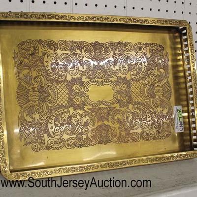 QUALITY Heavy Brass Filigree Serving Tray or Center Tray Lacquer Made in India

Auction Estimate $100-$200 â€“ Located Glassware 