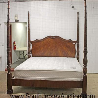  AWESOME QUALITY Burl Mahogany Carved 4 Poster King Bed with Mattressâ€™s from â€œBloomingdalesâ€

Auction Estimate $700-$1200 â€“...