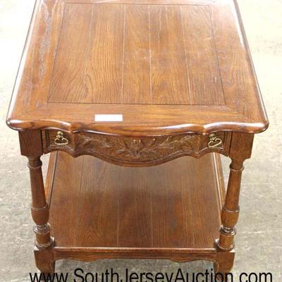  Oak Country French â€œCentury Furnitureâ€ Carved One Drawer 2 Tier Lamp Table

Auction Estimate $100-$200 â€“ Located Inside 