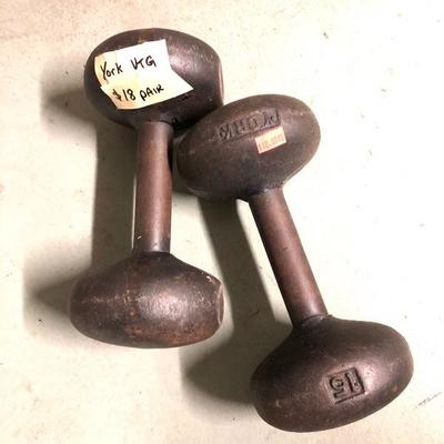 2 Sets Vintage York Hand Weights