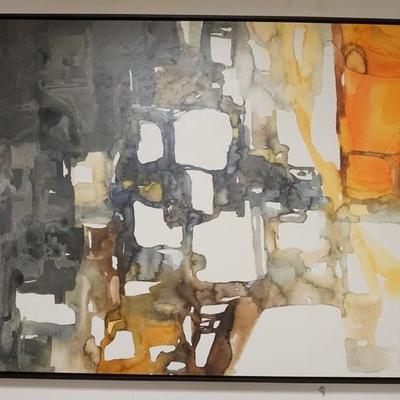 1264  LARGE ABSTRACT OIL ON CANVAS, 55 3/8 X 41 1/4 INCLUDING FRAME
