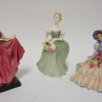 1017  3 ROYAL DOULTON LADIES :  DAY DREAMS, CLARISSA AND DELIGHT. TALLEST 7 1/2 IN
