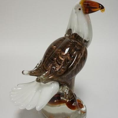 1091  GIA ART GLASS EAGLE, 10 1/2 IN H 
