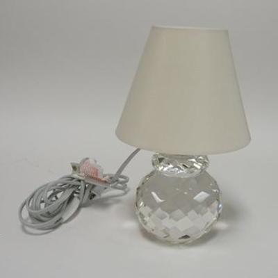 1204  RALPH LAUREN FACETED CRYSTAL TABLE LAMP, 12 1/2 IN H 
