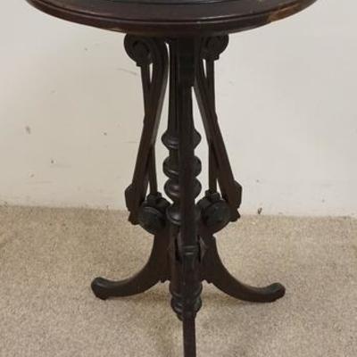 1250  VICTORIAN CANDLE STAND W/ INSET BROWN MARBLE TOP 
