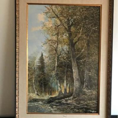 Beautiful landscape original painting by Artist J. Kugler (1913-2011).  Acrylic on canvas with custom frame.  This Austrian artist is...