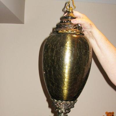 crackle glass swag lamp, there are 2,  BUY IT NOW  $ 38.00 EACH
