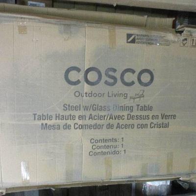 COSCO Outdoor Steel with Glass Dining Table