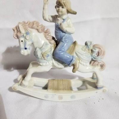 Porcelain Girlon Rocking Horse