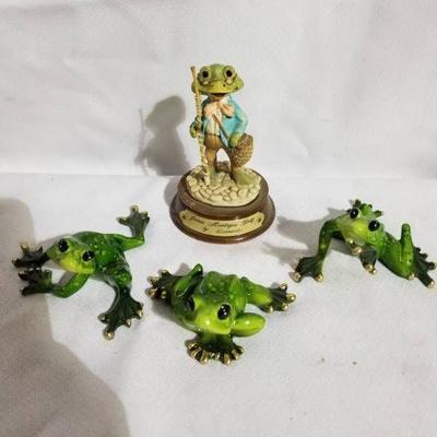 Lot of 4 Frogs , 3 with Gilded Toes
