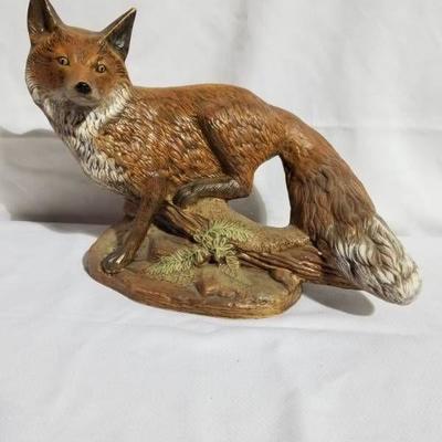 Fox on a Log Statue