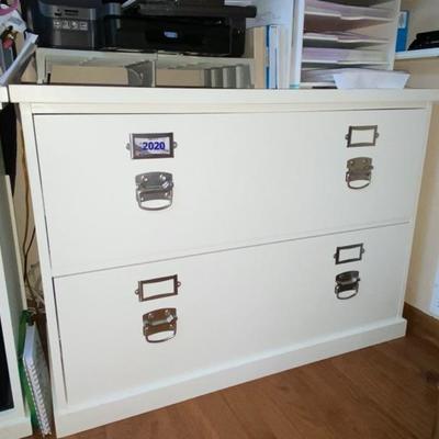 White wood file cabinet