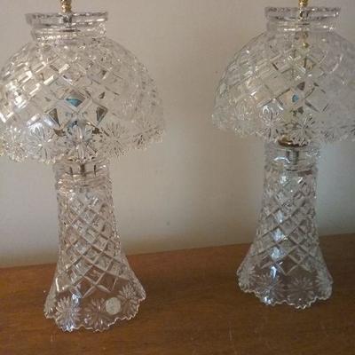 Pair of Classic Crystal Boudoir Lamps