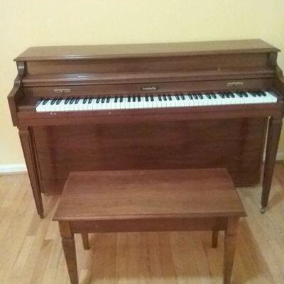 Baldwin Piano, Stool, and Music