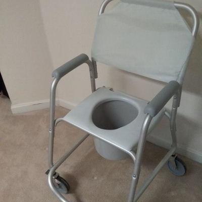 Waterproof Commode Shower Toilet Transport Wheelchair