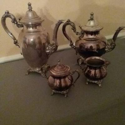Silver-Plated Oneida Footed Coffee and Tea Service