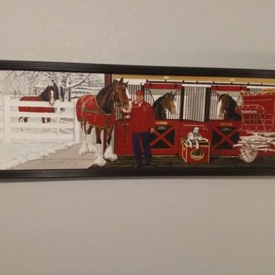 RARE JR Wainwright painting artist signed AB Clydesdales. 