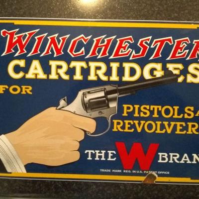 Nice early enamel winchester sign