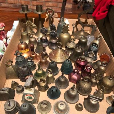 Large collection of antique bells