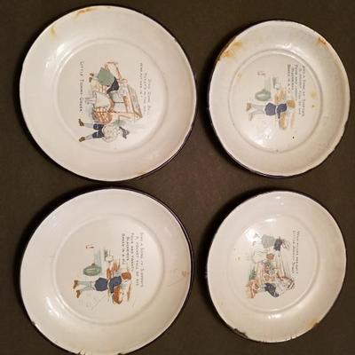 Tin toy childs dishes 