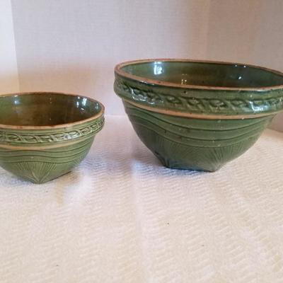 Green pottery bowls