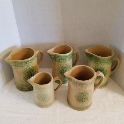 Green pottery pitchers 