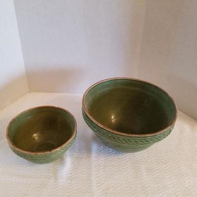 Green pottery bowls 