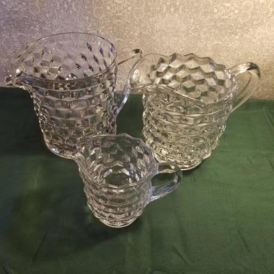 Fostoria American Block pitchers