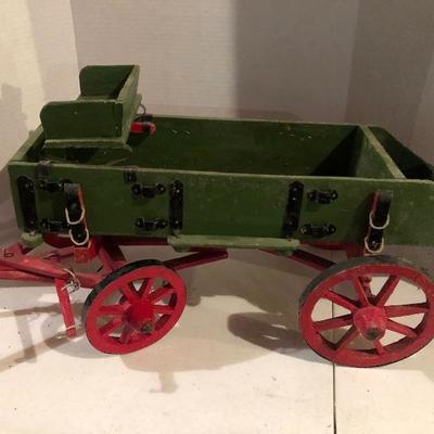 Early toy buckboard wagon - wood 