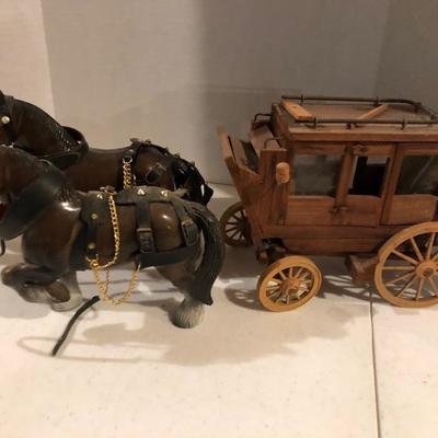 Early wooden stagecoach 