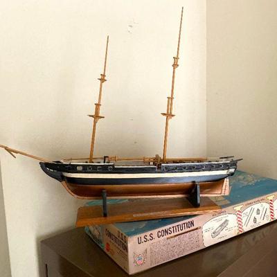 USS Constitution Sterling Model Kit (not completed, pieces still in box)