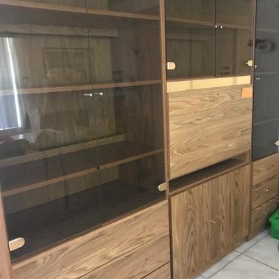 Mid-century wall unit 3 pieces