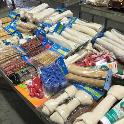 Table Lot of Puppy Supplies