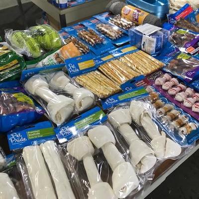 Table Lot of Puppy Supplies