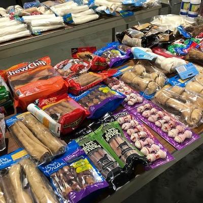 Table Lot of Puppy Supplies