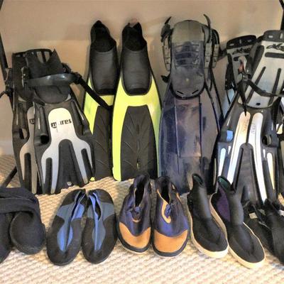 scuba gear - fins, booties, gloves and more