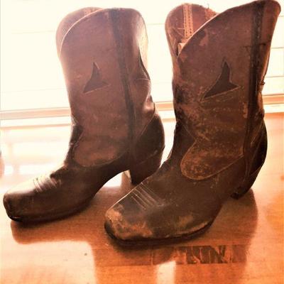 Vintage childrens leather cowboy boots