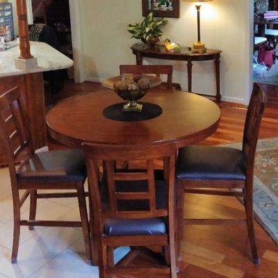 high top oak table with 18