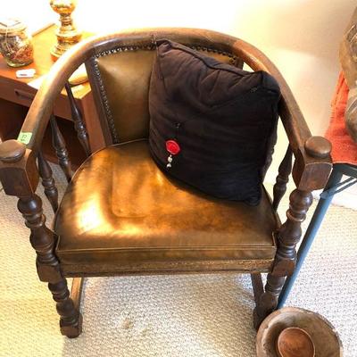 Barrel-back wood "Lodge" chairs 