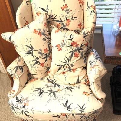 Upholstered Wingback Chair - $125