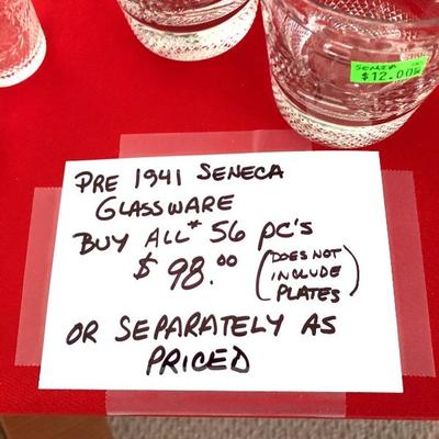 Pre-1941 Seneca Glassware