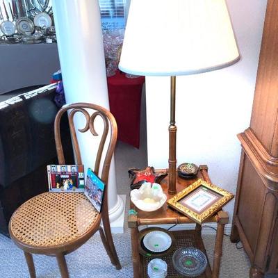 Faux Bamboo Mid-century Modern Table Lamp - $125