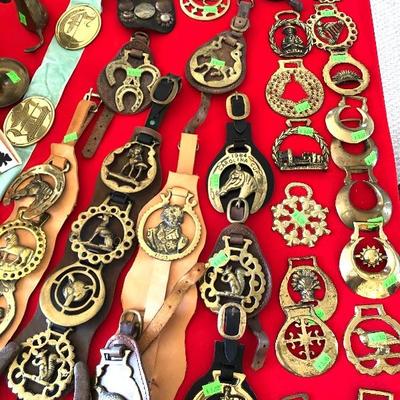 Large collection horse brasses