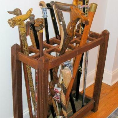 Umbrella Stand and Walking Canes